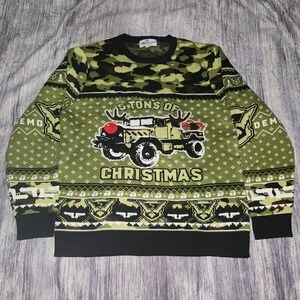 Demolition Ranch Ugly Christmas Sweater 3XL Camo‎ Truck 5 Tons of Christmas Rare